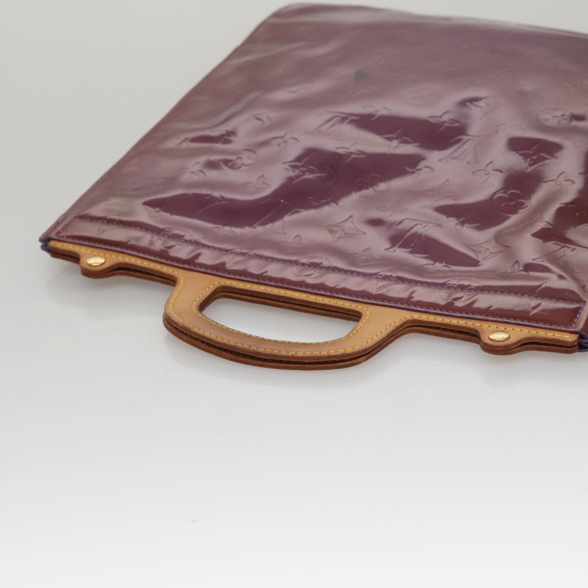 Louis Vuitton Stanton Purple Patent Leather Tote Bag (Pre-Owned)