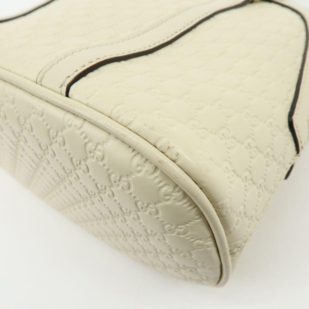 Gucci Convertible Dome Satchel Guccissima Leather White Leather Handbag (Pre-Owned)