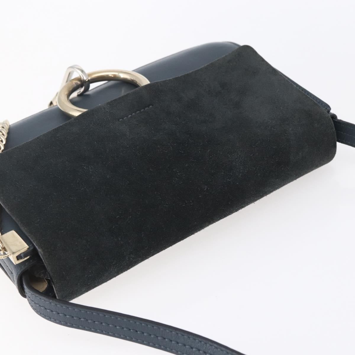 Chloe Faye Leather And Suede Blue Suede Shoulder Bag Bag (Pre-Owned)