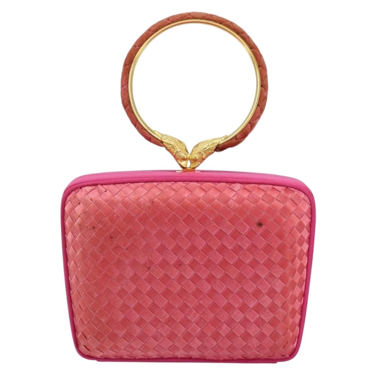 Bottega Veneta Intrecciato Clutch Satin Pink Satin Clutche & Pouche Bag (Pre-Owned)