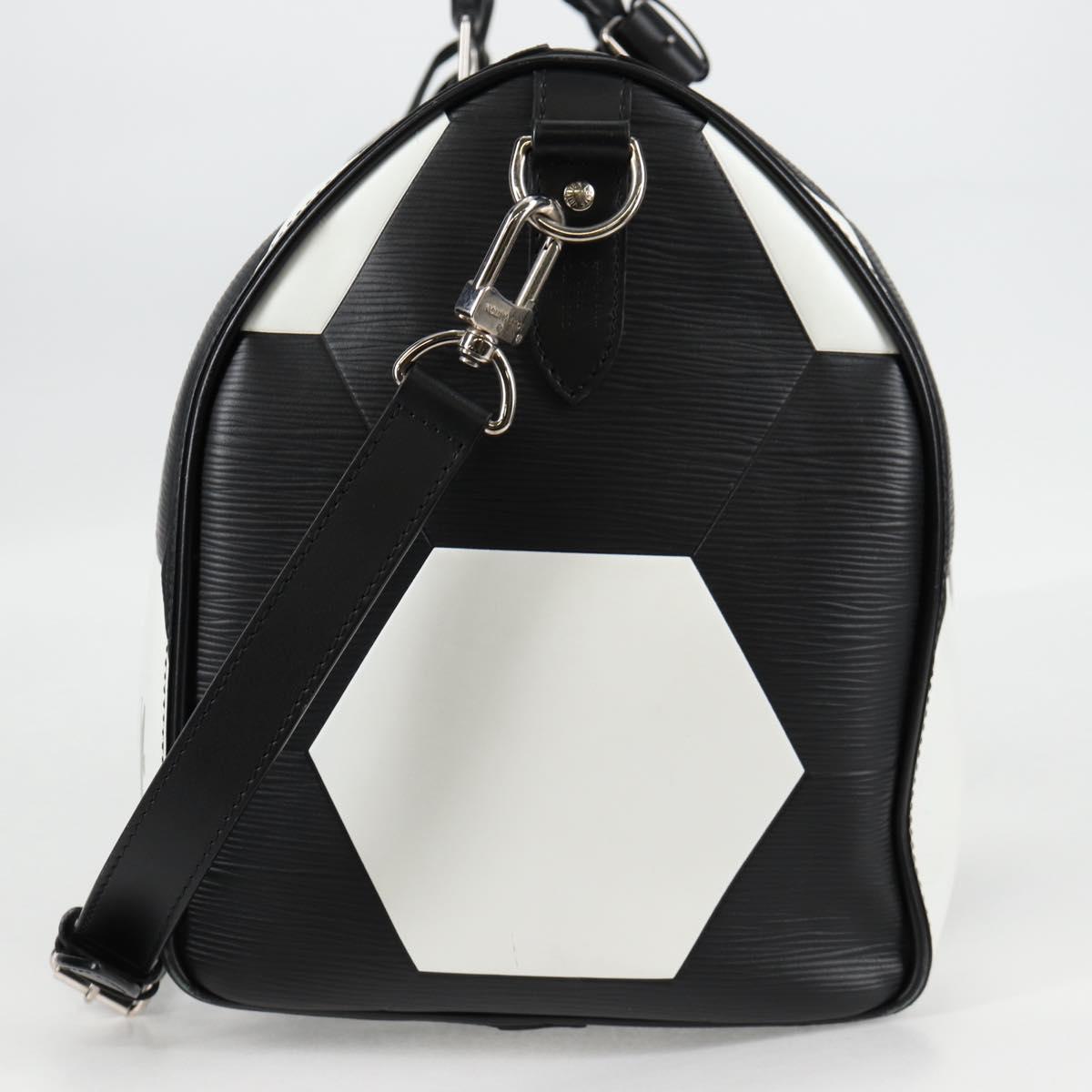 Louis Vuitton Keepall 50 Black Leather Travel Bag (Pre-Owned)