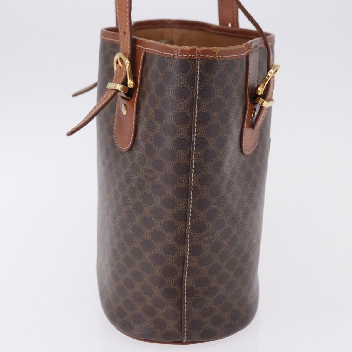 Celine Vintage Macadam Canvas Brown Canvas Handbag (Pre-Owned)