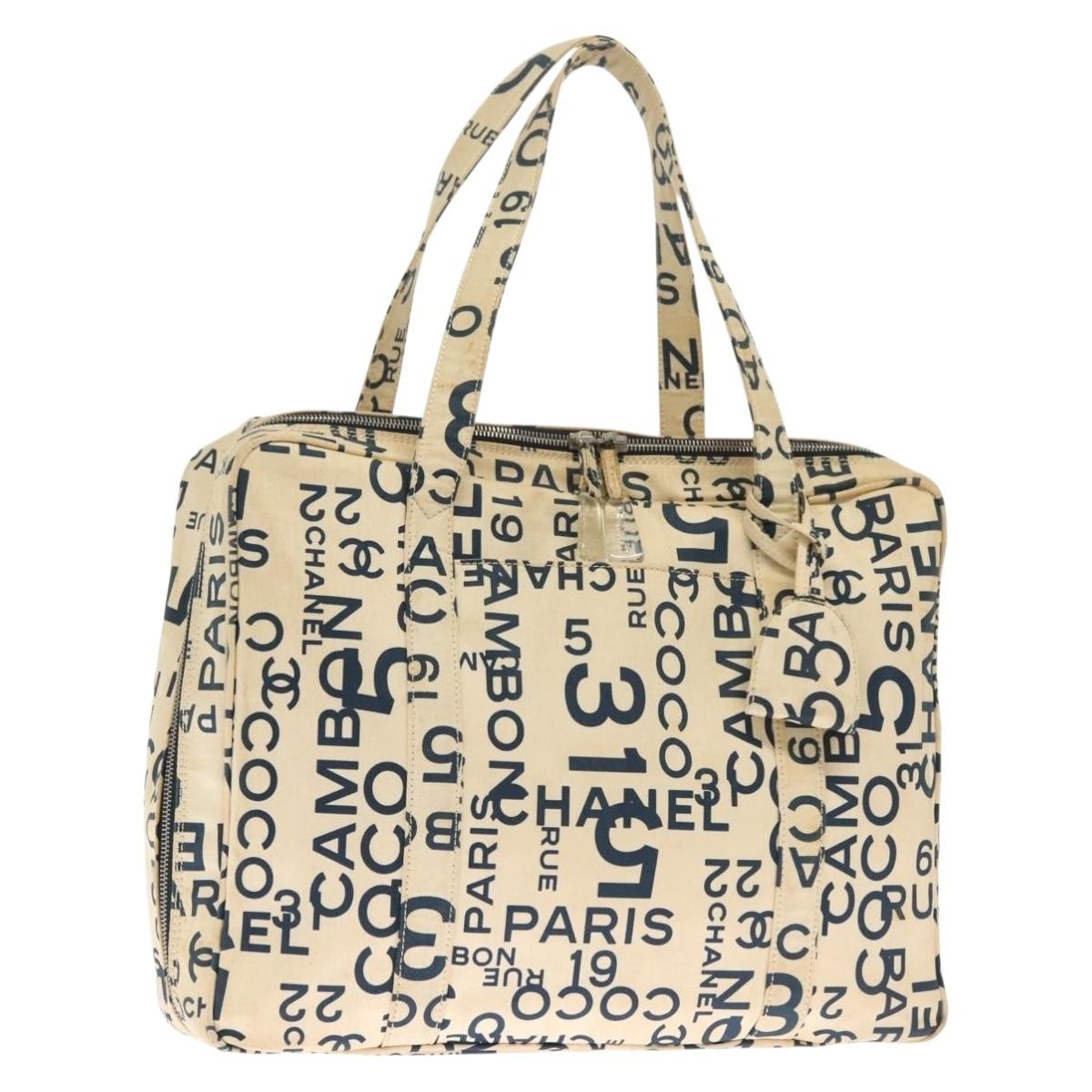 Chanel Cambon Canvas White Canvas Bag (Pre-Owned)