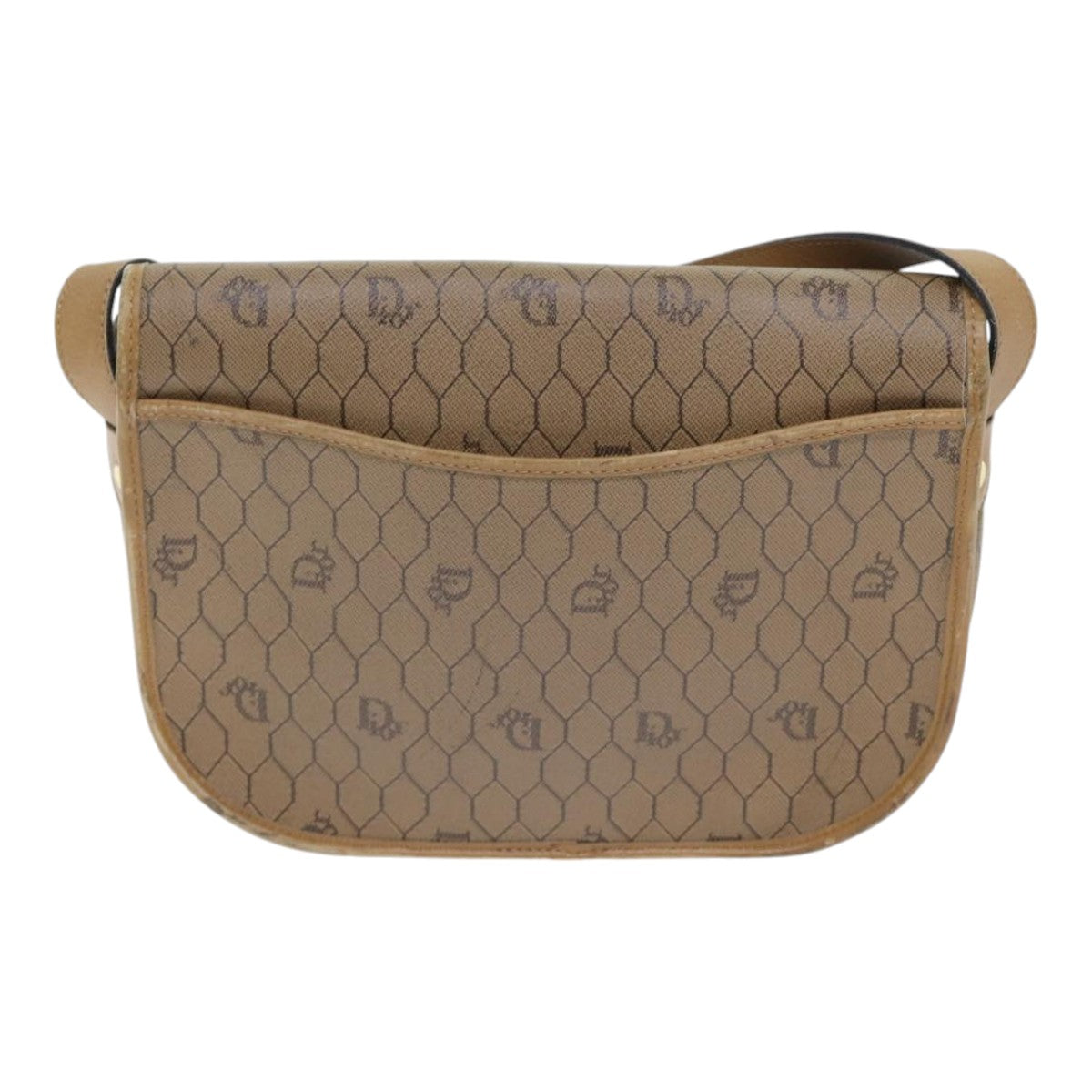 Dior Honeycomb Brown Canvas Shoulder Bag (Pre-Owned)