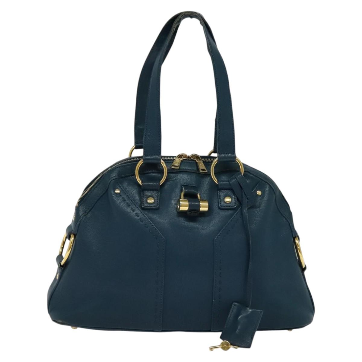 Yves Saint Laurent Muse Blue Leather Handbag (Pre-Owned)
