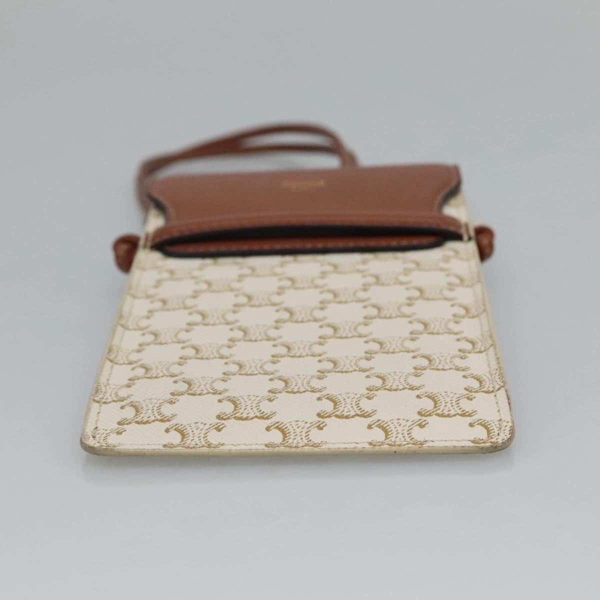 Céline Triomphe Beige Canvas Shoulder Bag (Pre-Owned)