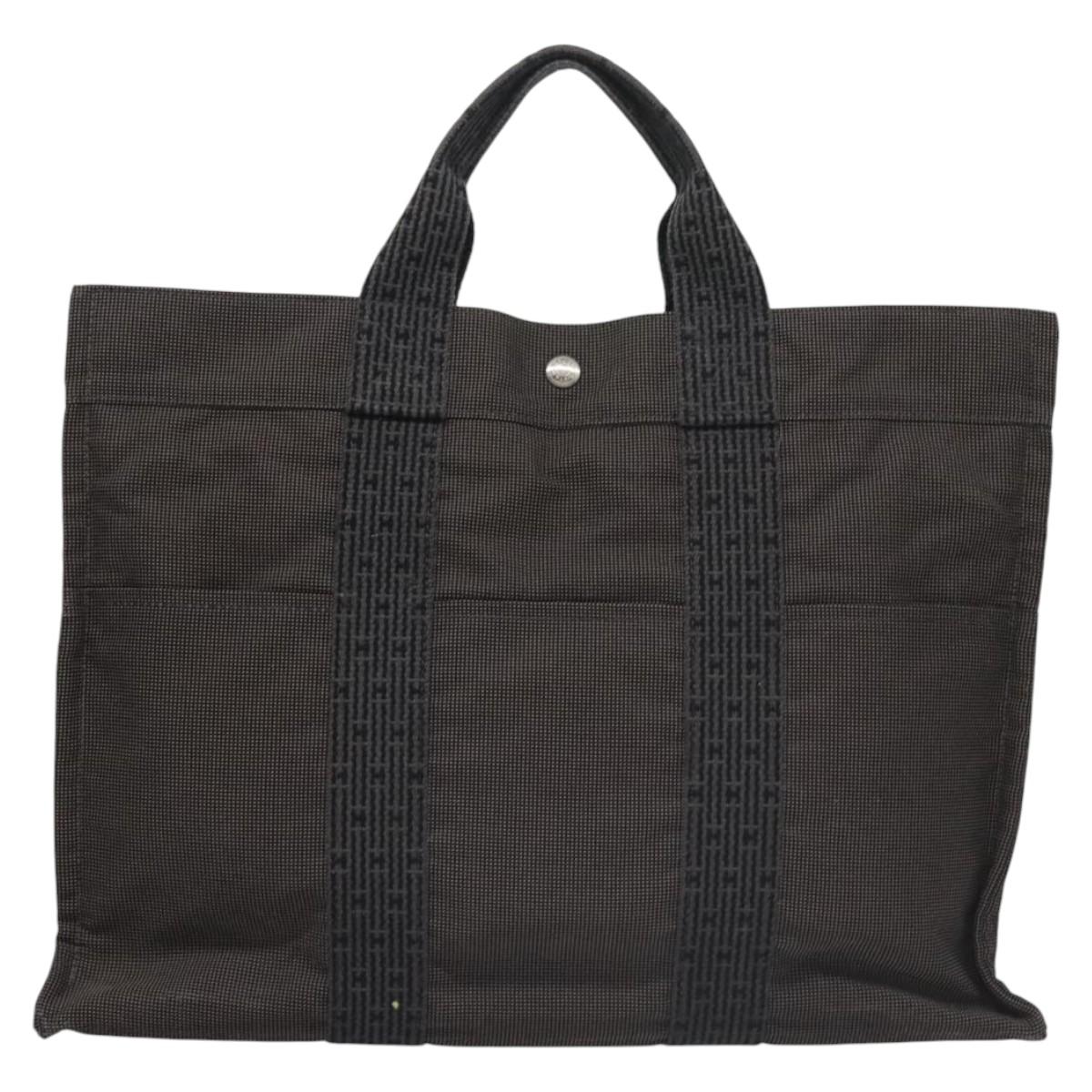 Hermès Herline Grey Canvas Handbag (Pre-Owned)