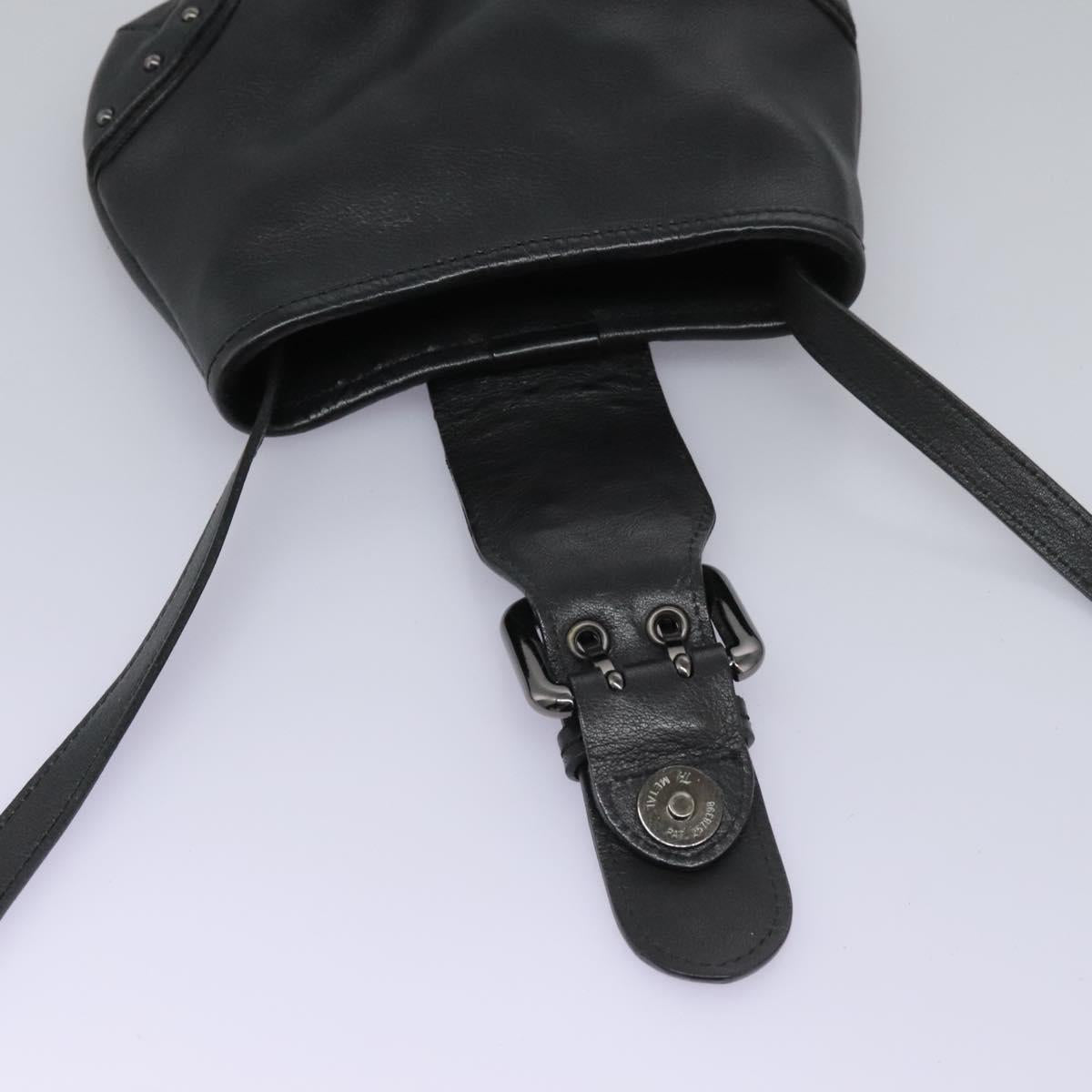 Burberry Nova Check Black Leather Shoulder Bag (Pre-Owned)