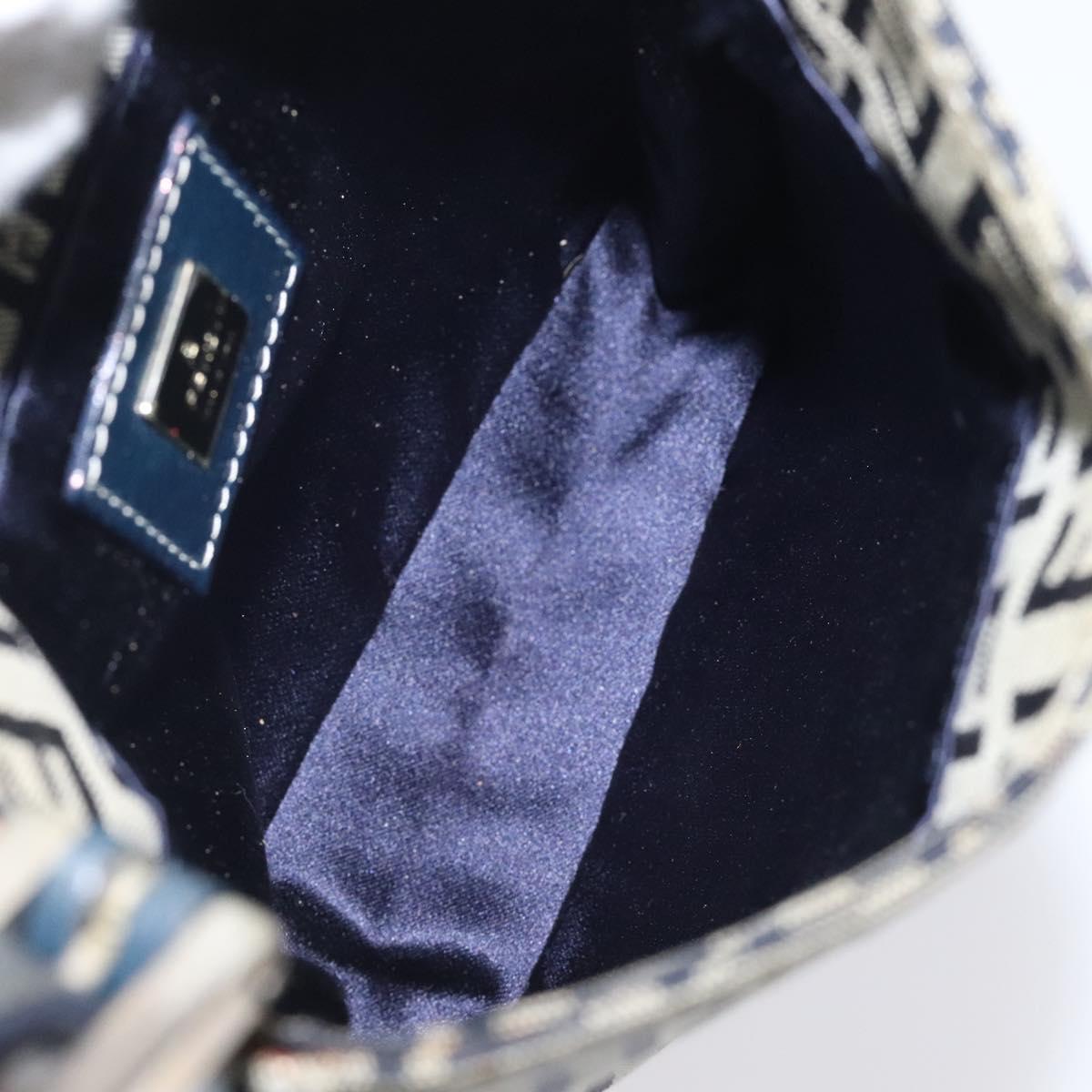 Fendi Zucchino Navy Canvas Shoulder Bag (Pre-Owned)
