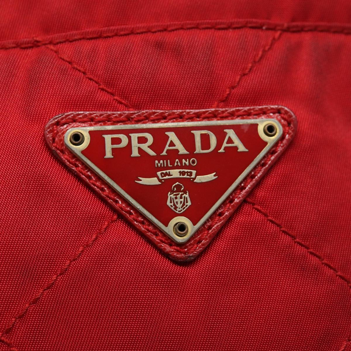 Prada Tessuto Red Synthetic Clutch Bag (Pre-Owned)