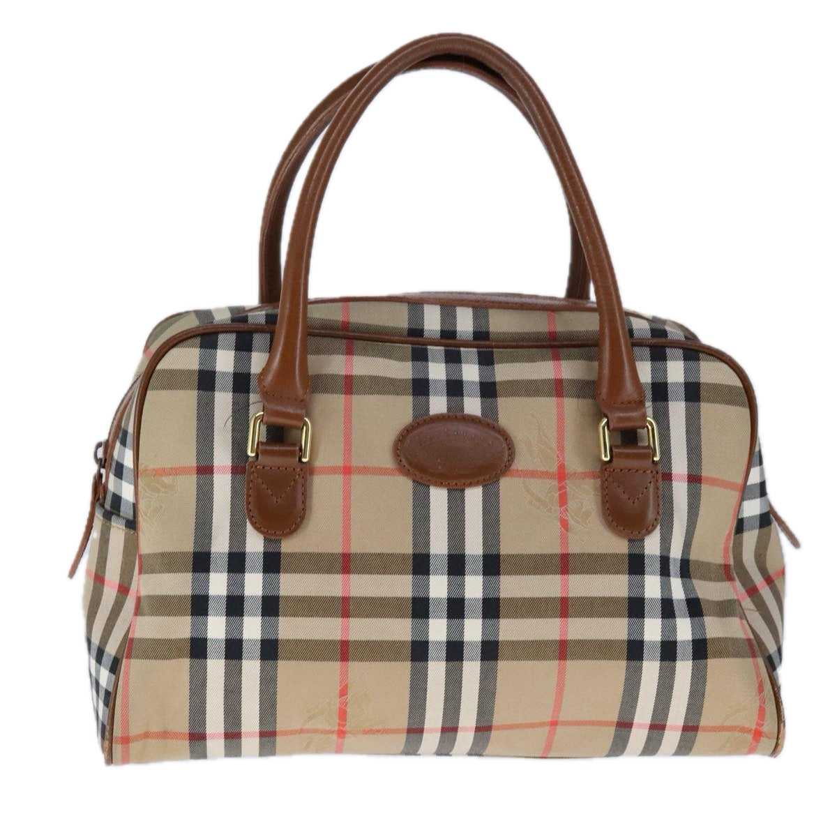 Burberry Haymarket Beige Canvas Handbag (Pre-Owned)
