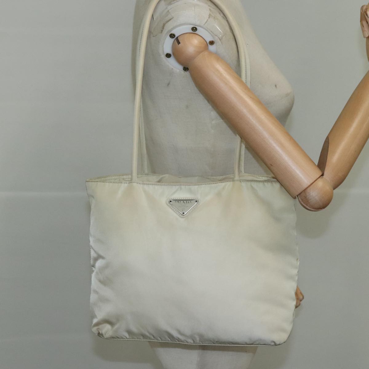 Prada Re-Nylon Beige Synthetic Tote Bag (Pre-Owned)