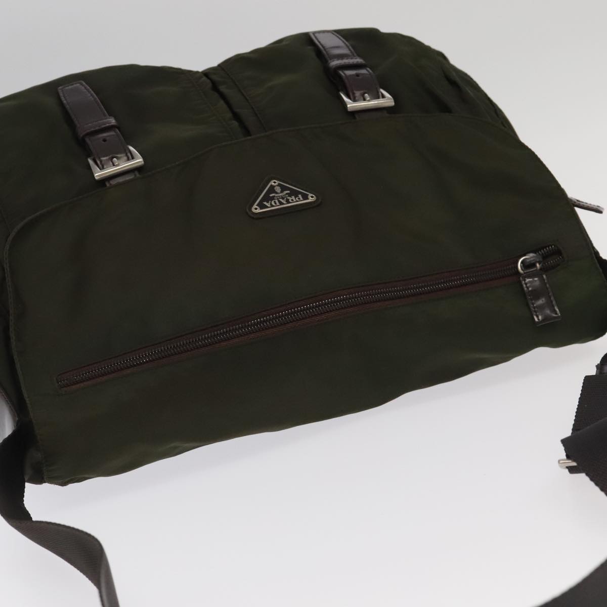 Prada Re-Edition Khaki Synthetic Shoulder Bag (Pre-Owned)