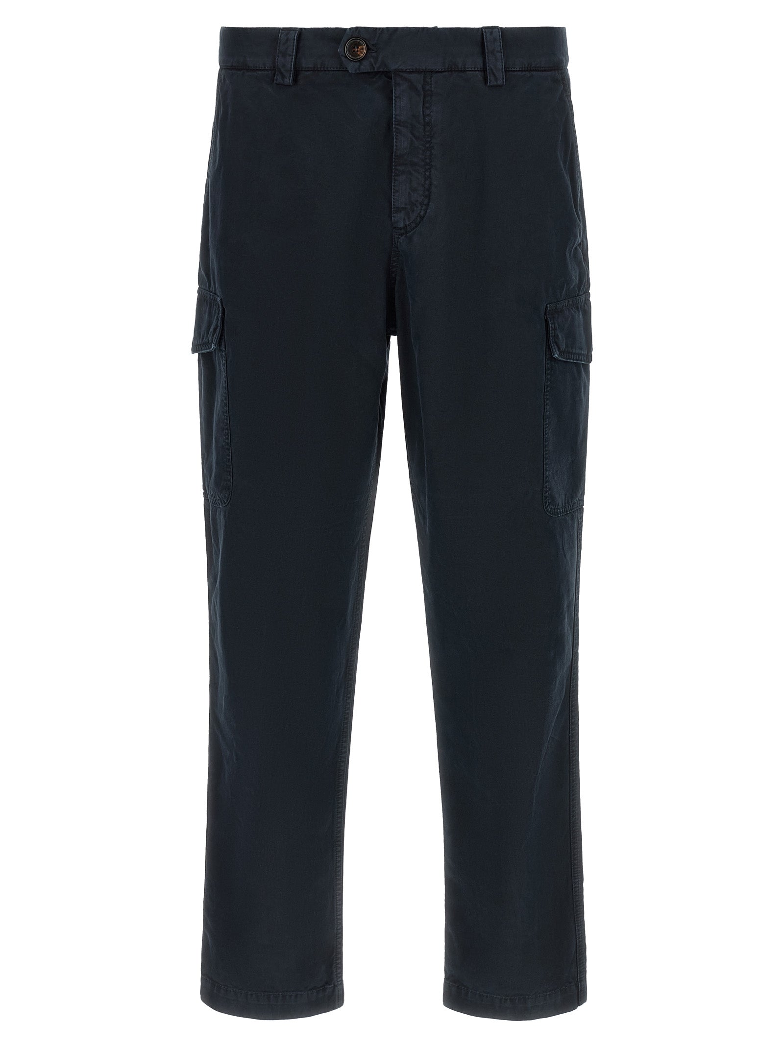 Brunello Cucinelli Blue Cotton Cargo Men's Pants