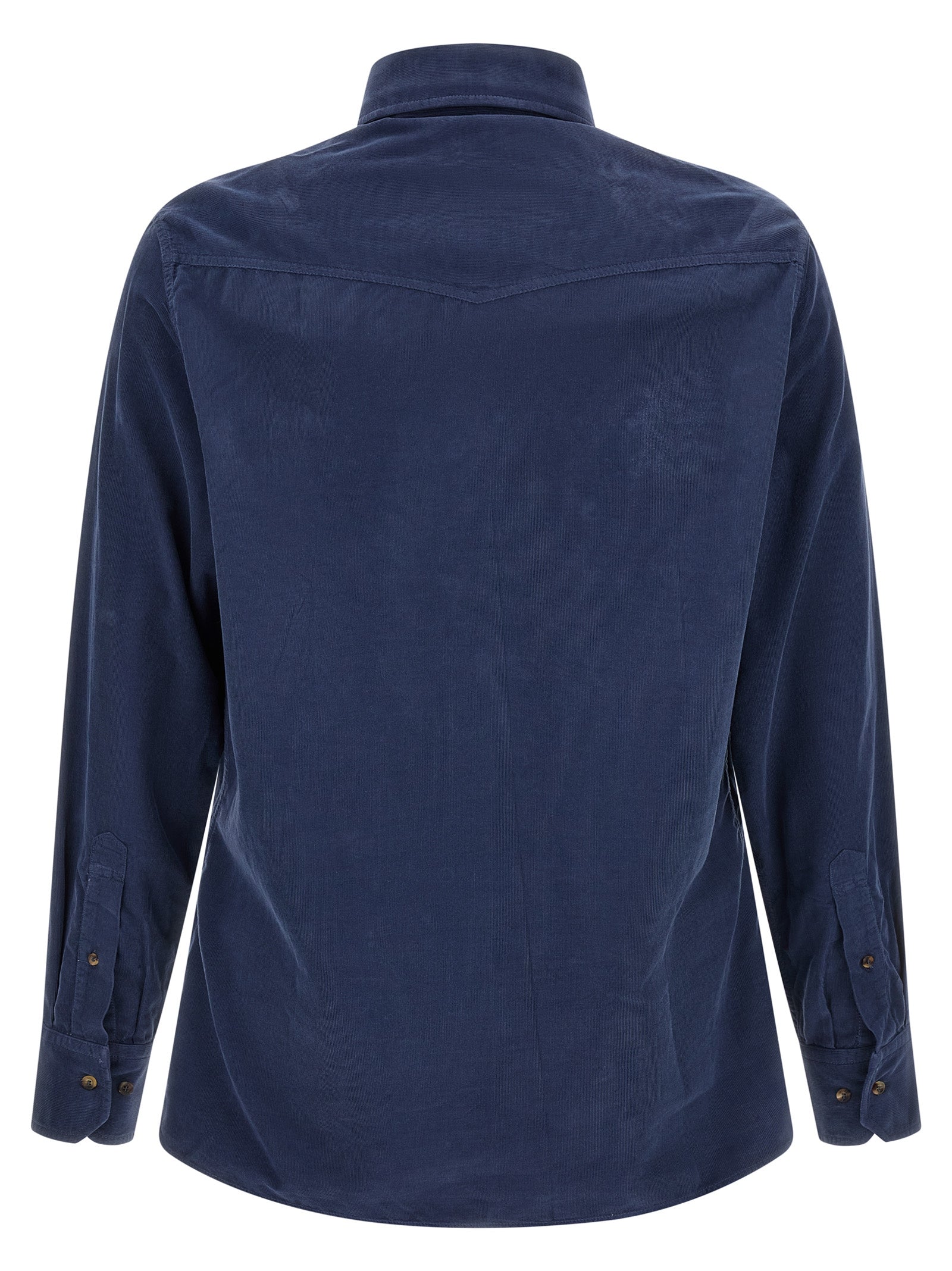 Brunello Cucinelli Blue Cotton Men's Blouse