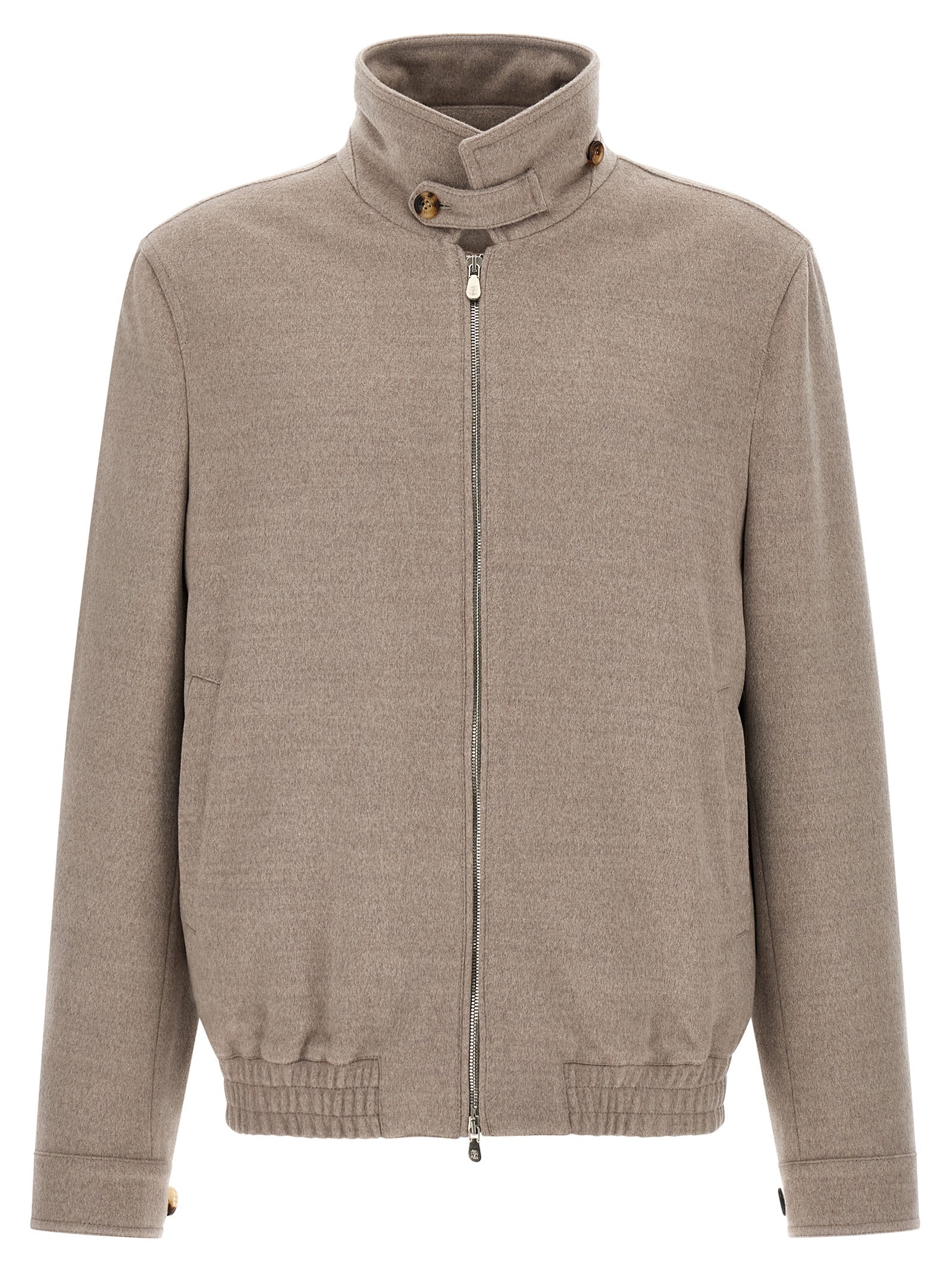 Brunello Cucinelli Beige Virgin Wool Men's Bomber
