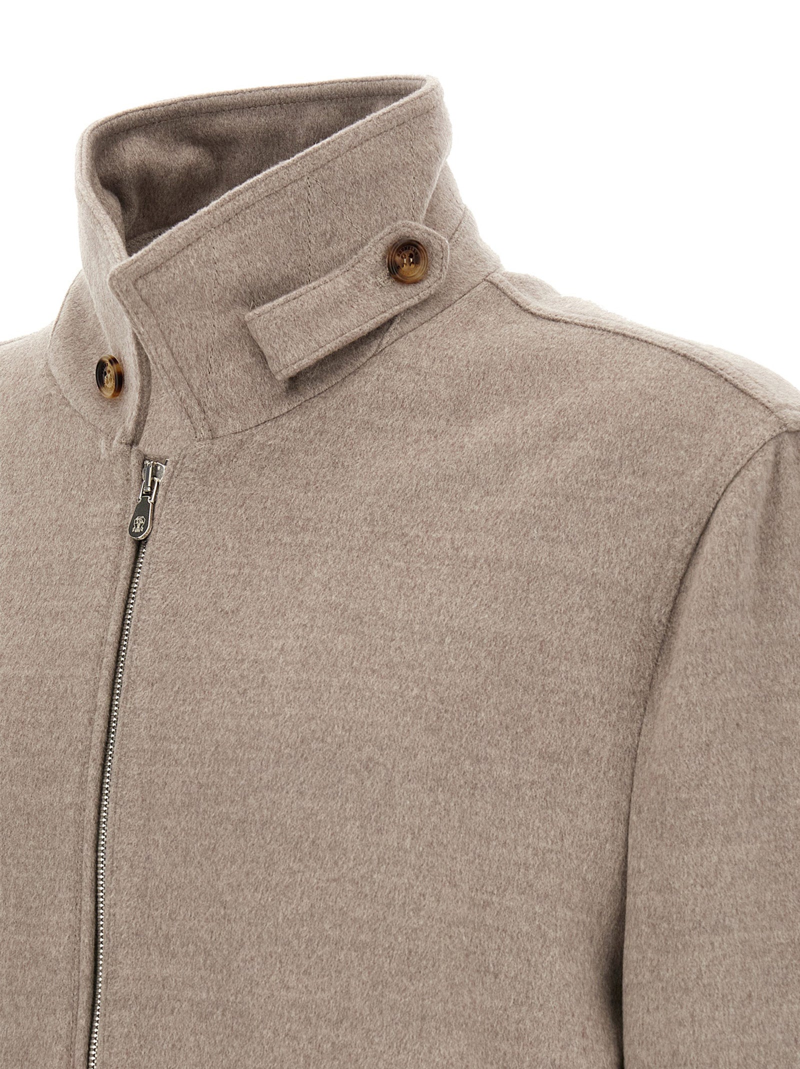 Brunello Cucinelli Beige Virgin Wool Men's Bomber