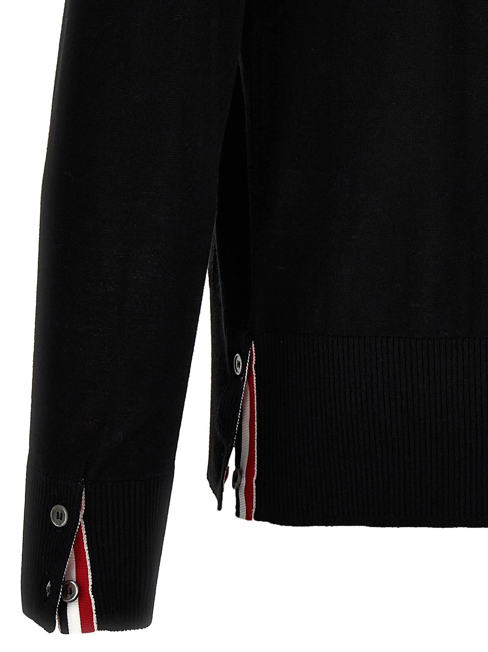 Thom Browne Black Virgin Wool Men's Cardigan