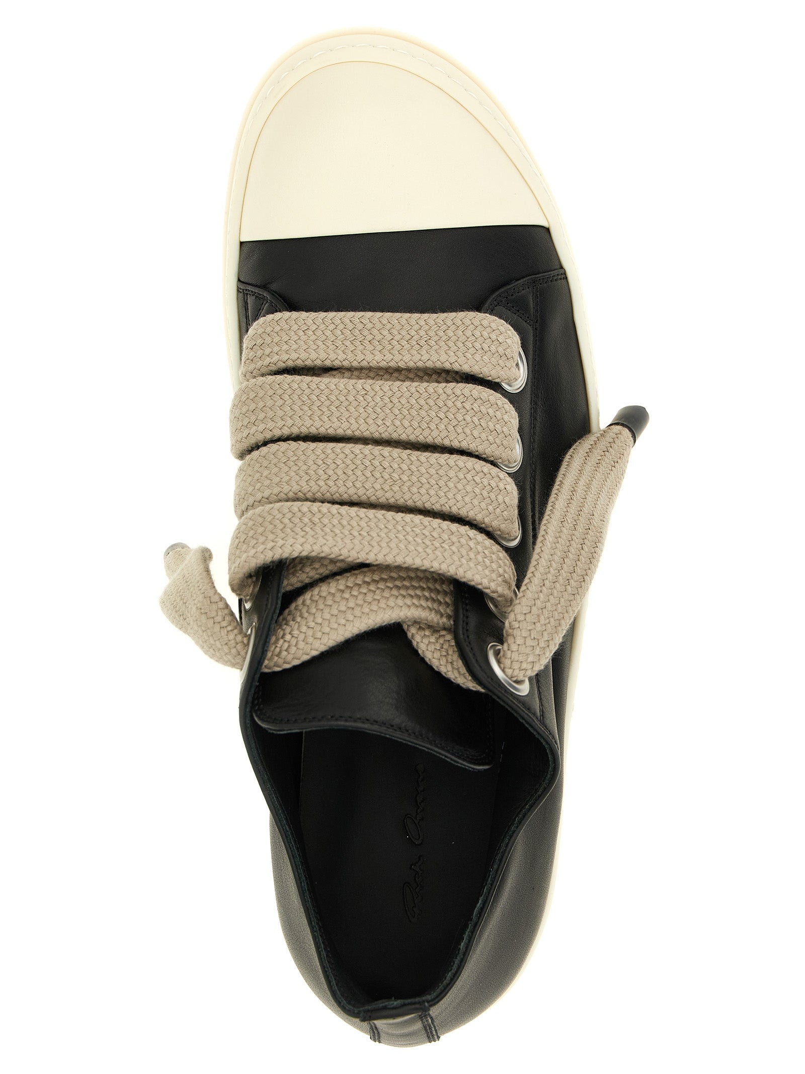 Rick Owens Bicolor Calfskin Low Top Women's Sneakers