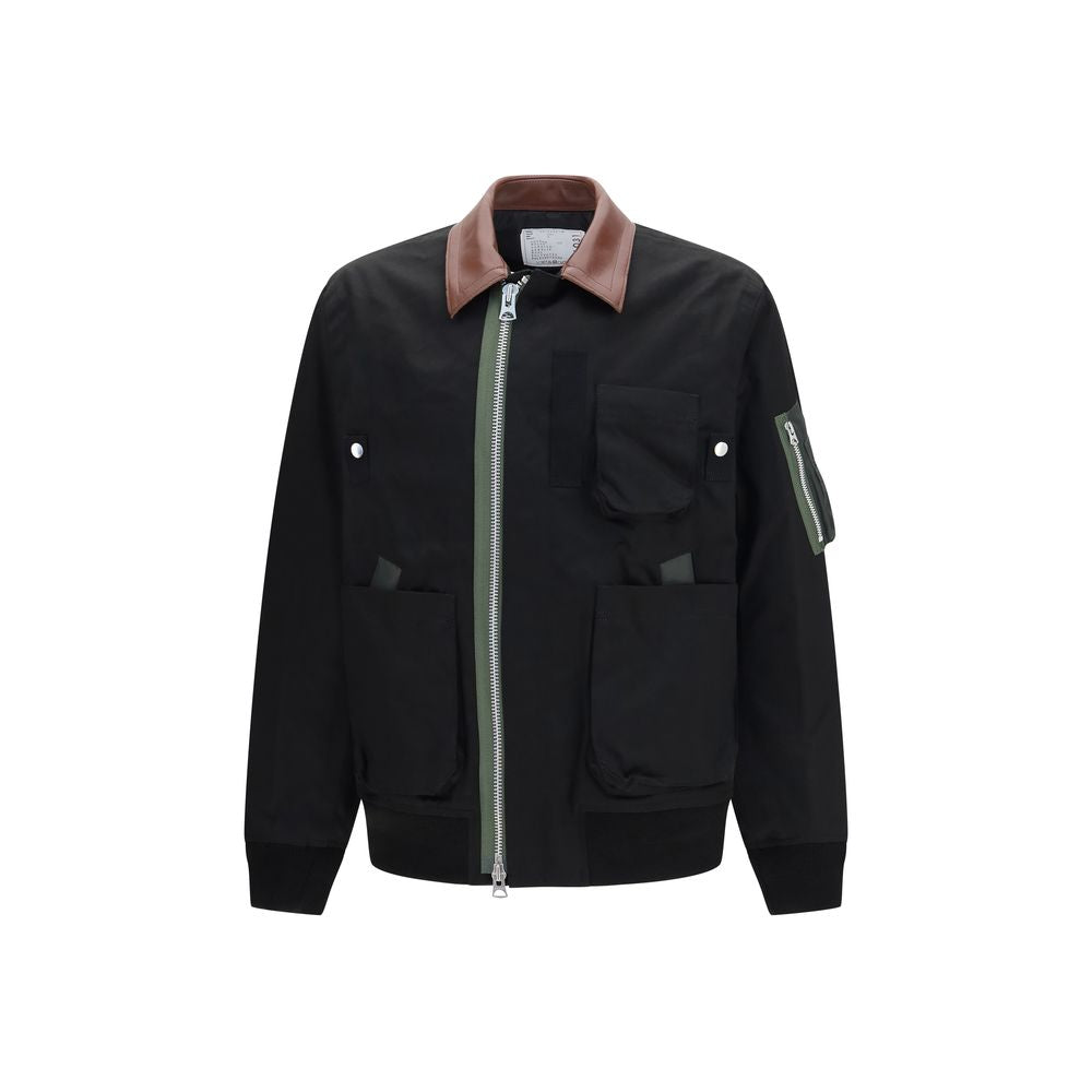 Sacai Black Cotton Men's Bomber