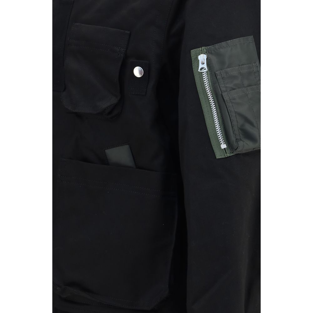 Sacai Black Cotton Men's Bomber