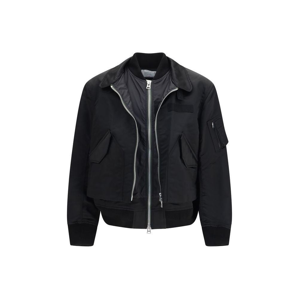 Sacai Black Cotton Men's Bomber