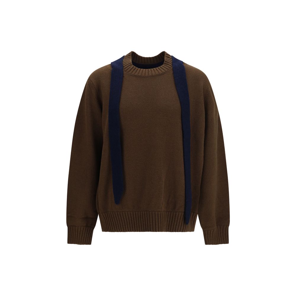 Sacai Brown Wool Oves Aries Men's Sweatshirt