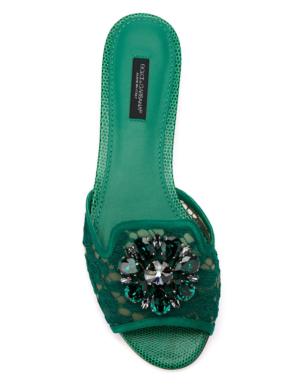 Dolce & Gabbana Women's Slippers In Lace With Crystals