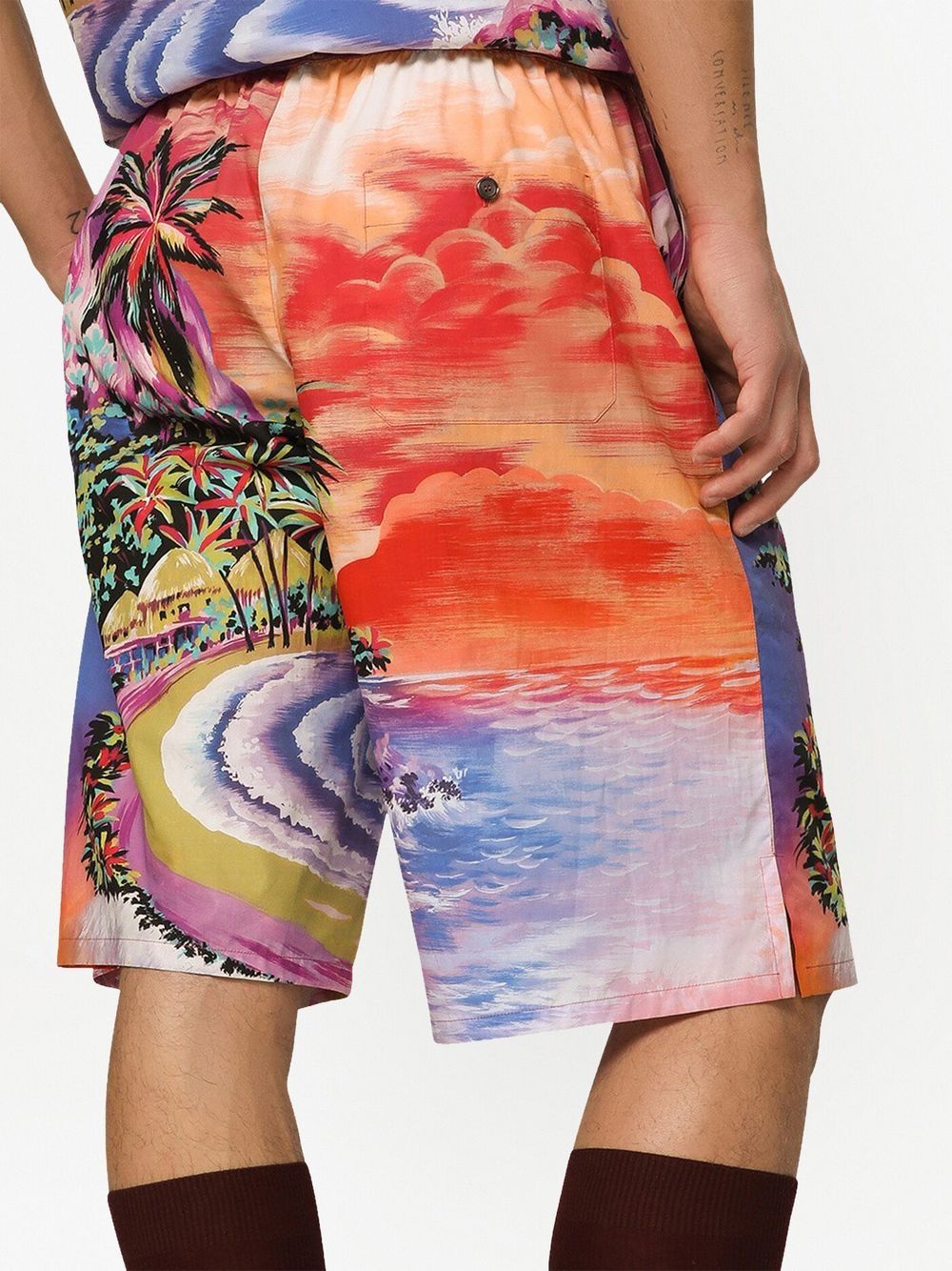 Dolce & Gabbana Men's Graphic-Print Bermuda Shorts