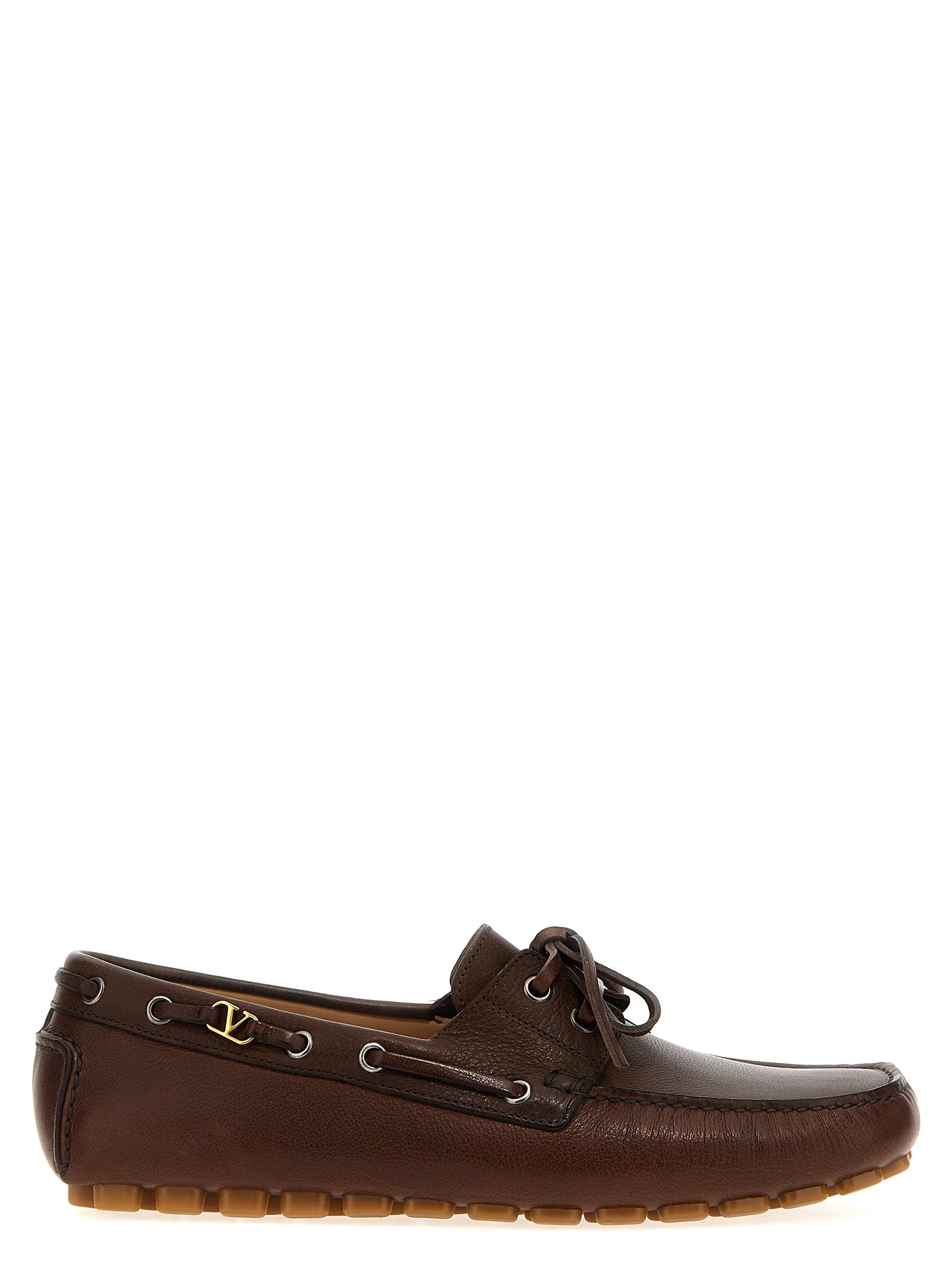 Valentino Garavani Brown Buffalo Leather Slip-On Men's Loafers