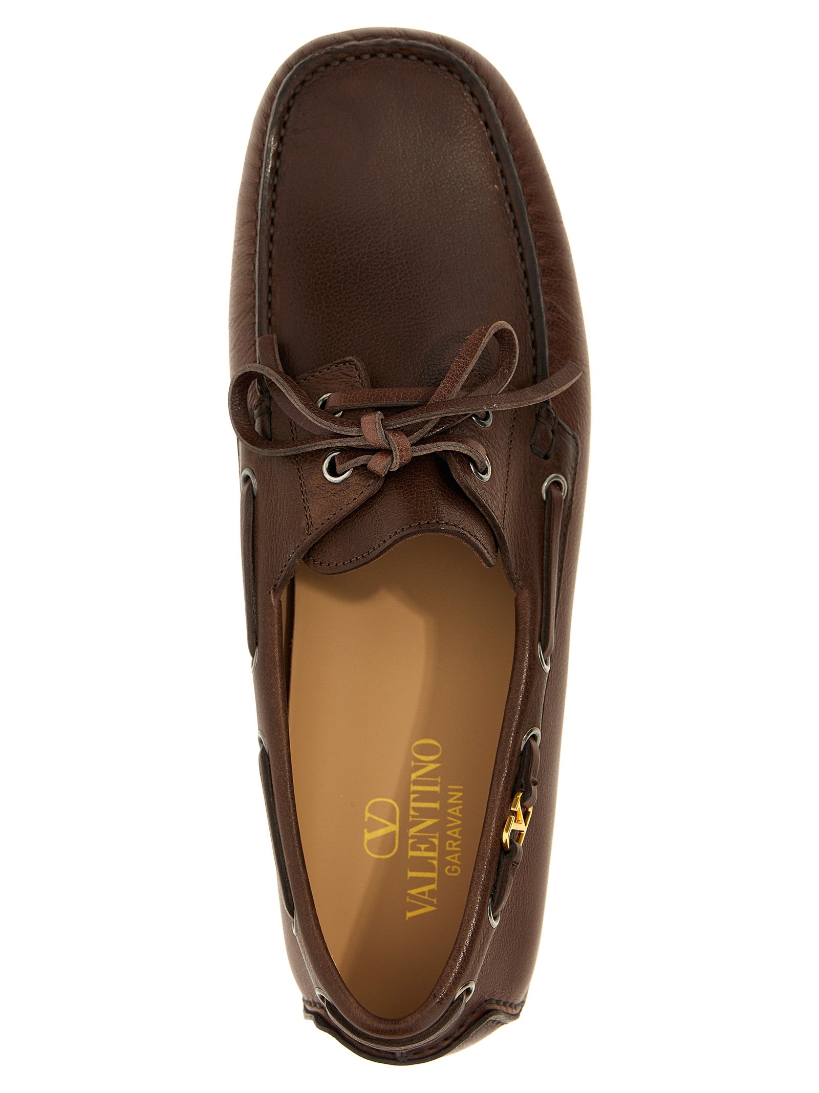 Valentino Garavani Brown Buffalo Leather Slip-On Men's Loafers