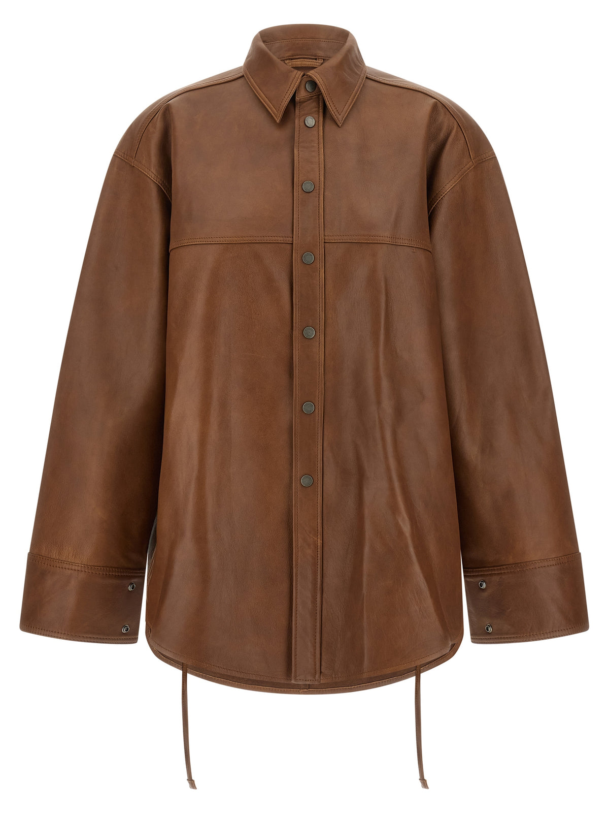 Haikure Brown Lambskin Women's Blouse
