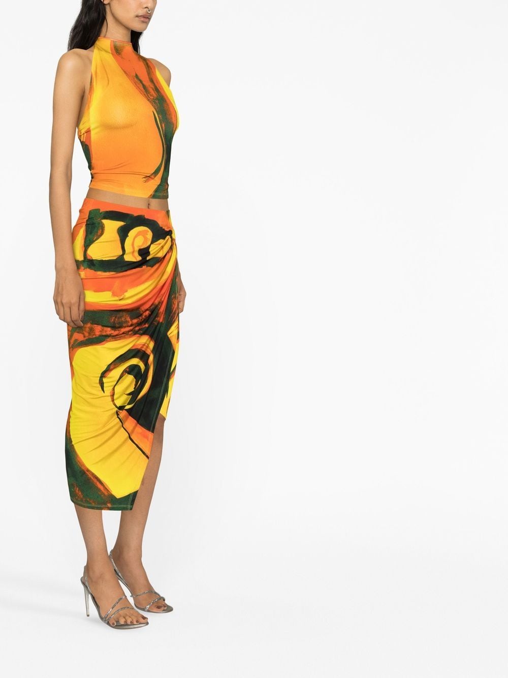 Louisa Ballou Women's Long Printed Draped Skirt