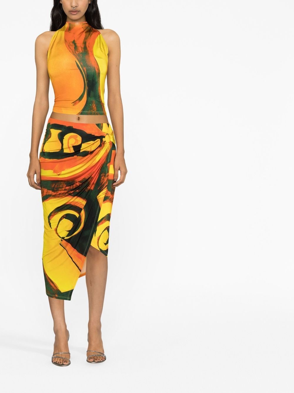 Louisa Ballou Women's Long Printed Draped Skirt