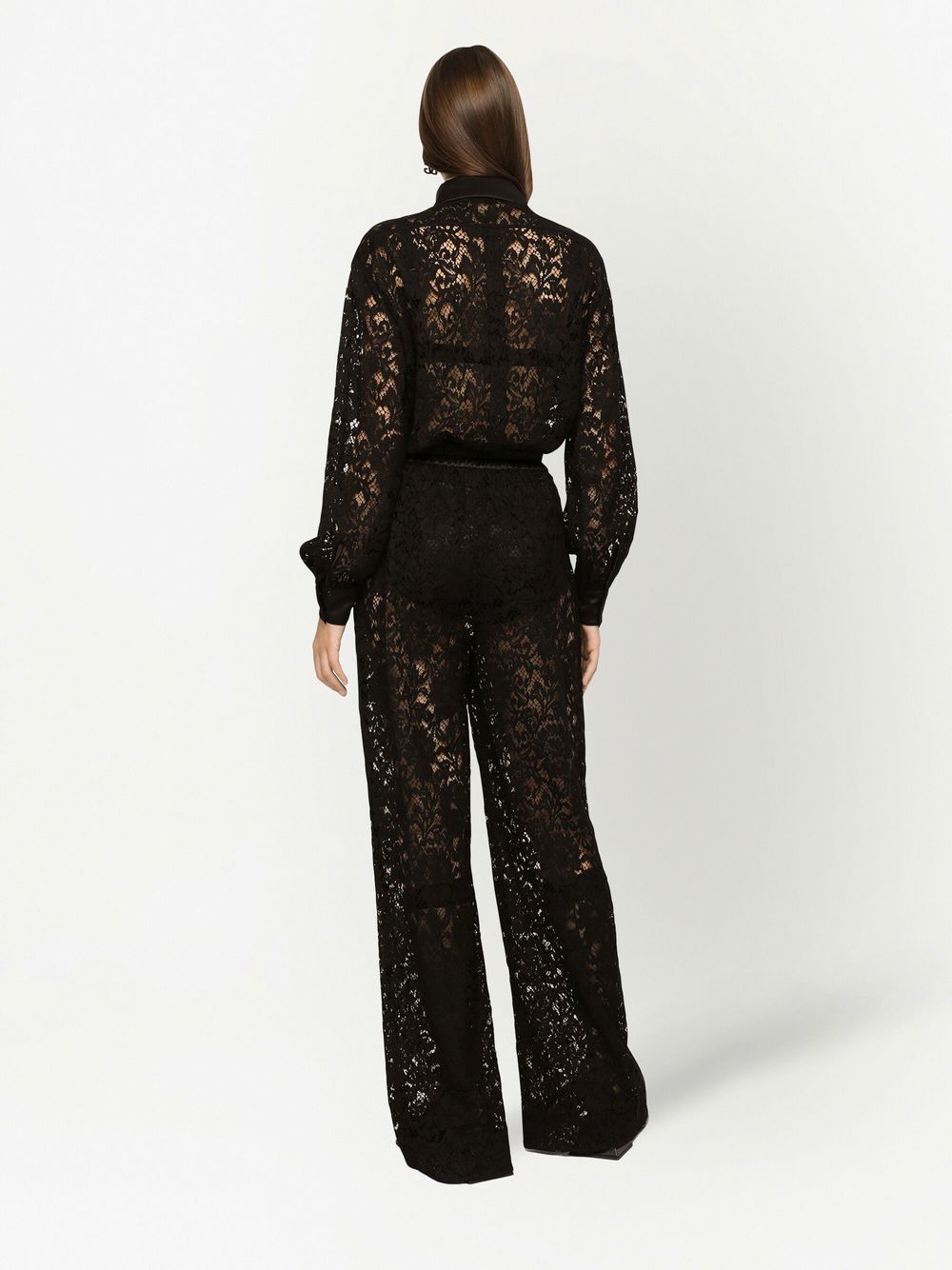 Dolce & Gabbana Women's Lace-Trim Long-Sleeve Jumpsuit
