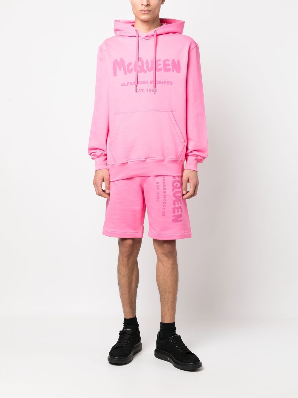 Alexander Mcqueen Men's Graffiti-Print Track Shorts