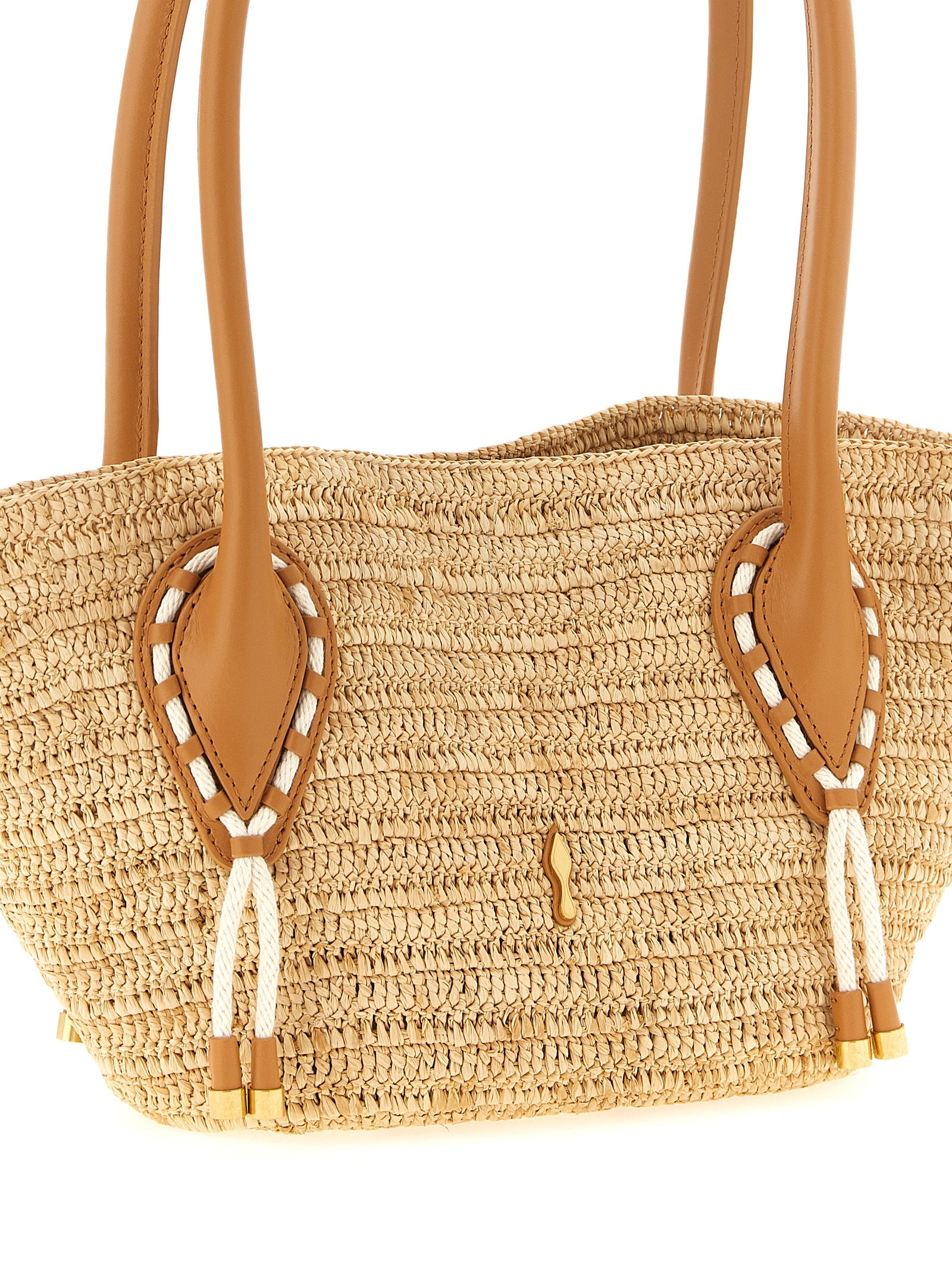 Christian Louboutin Beige Raffia Tote Women's Bag