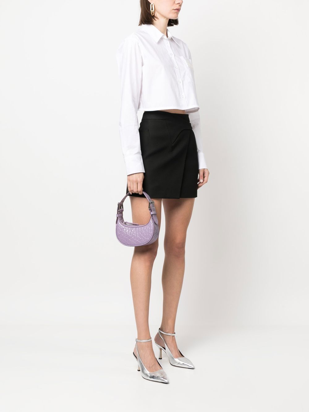 By Far Mini Soho Crocodile-Effect Shoulder Bag