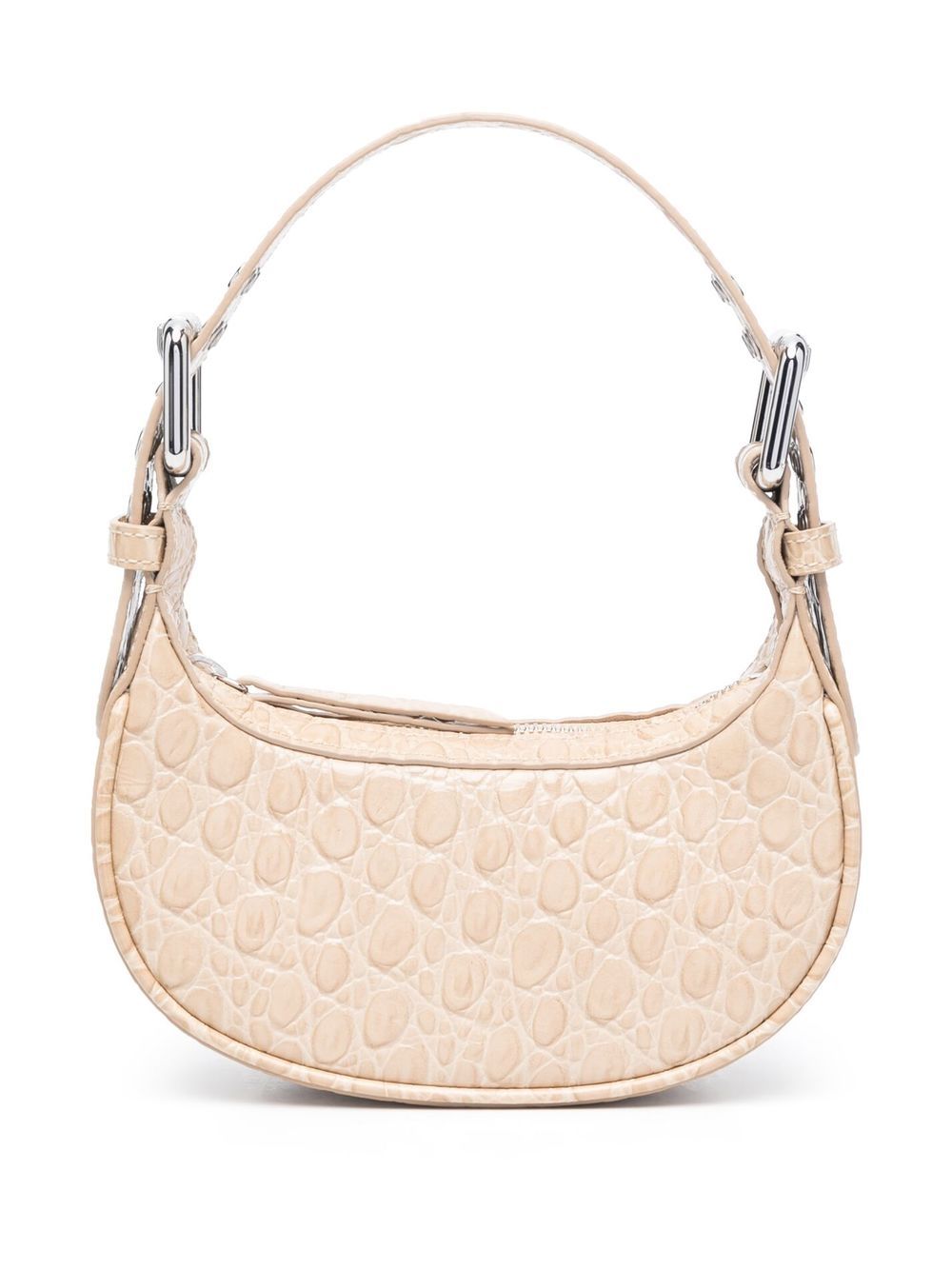 By Far Mini Soho Crocodile-Embossed Shoulder Bag