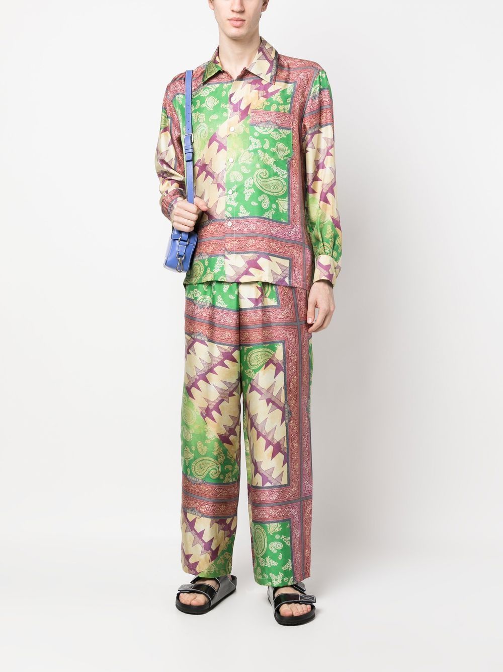 Aries Men's Printed Silk Trousers