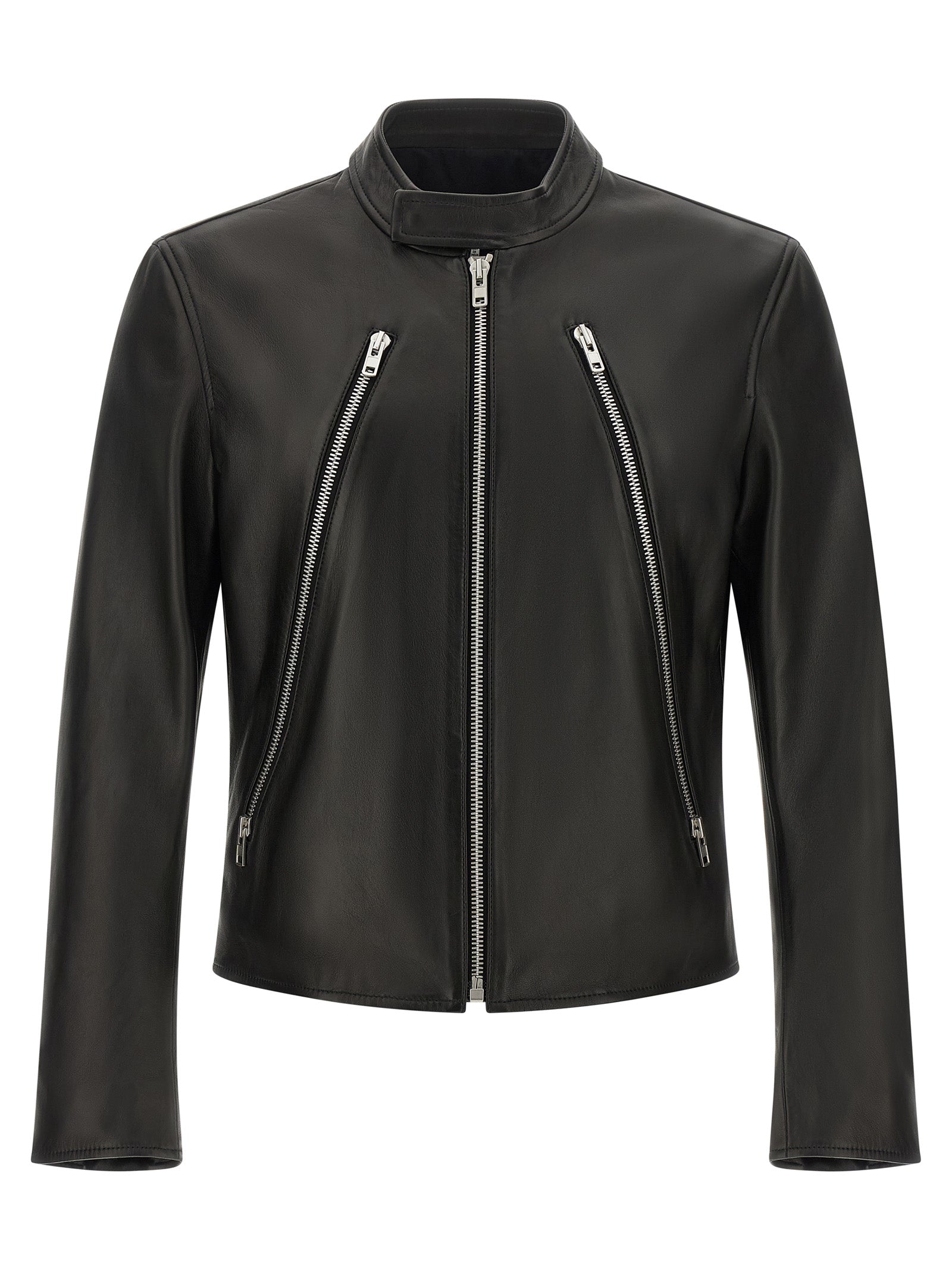 Maison Margiela Black Lamb Leather Leather Men's Jacket