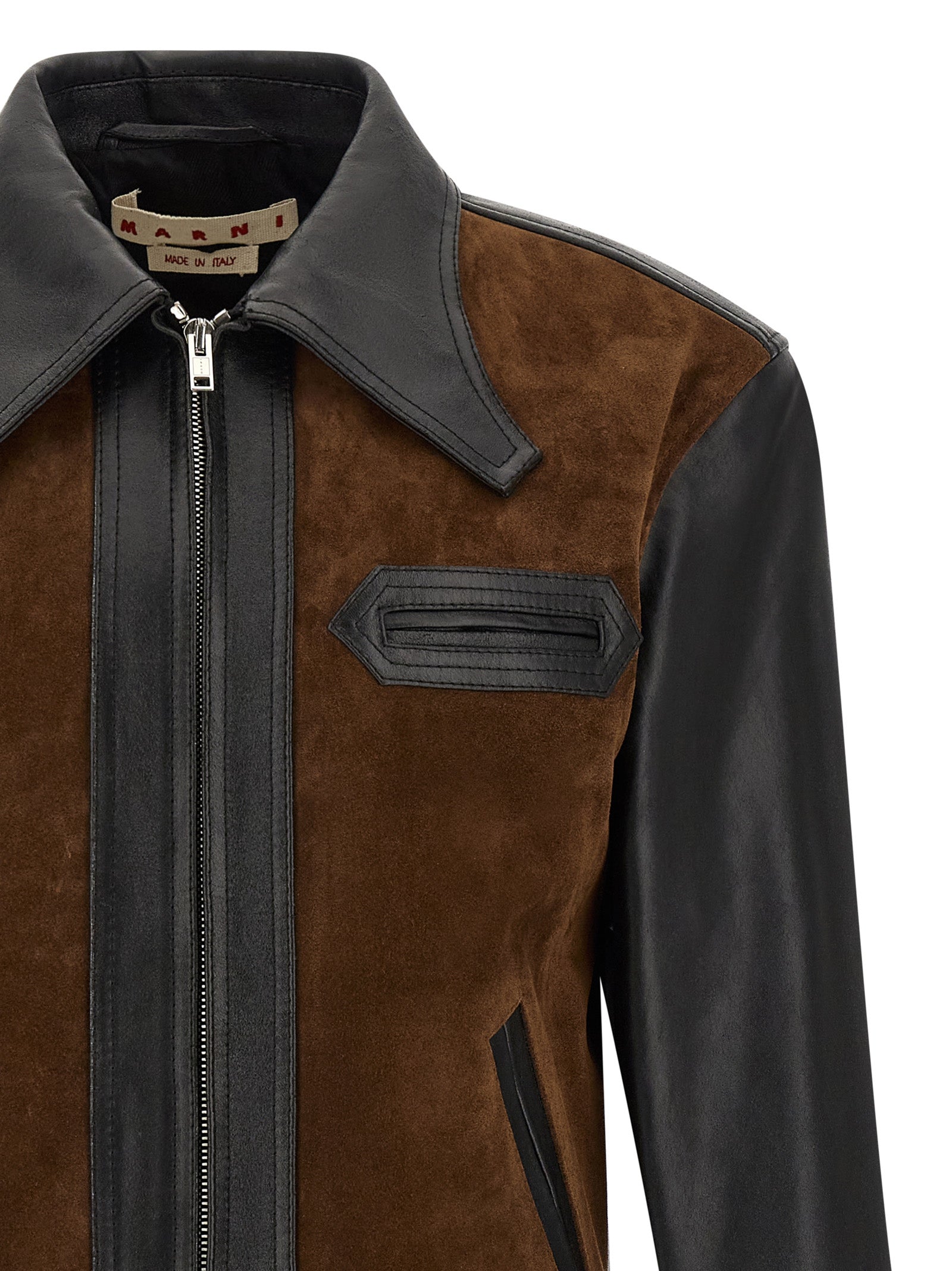 Marni Multicolor Calfskin Leather Men's Jacket