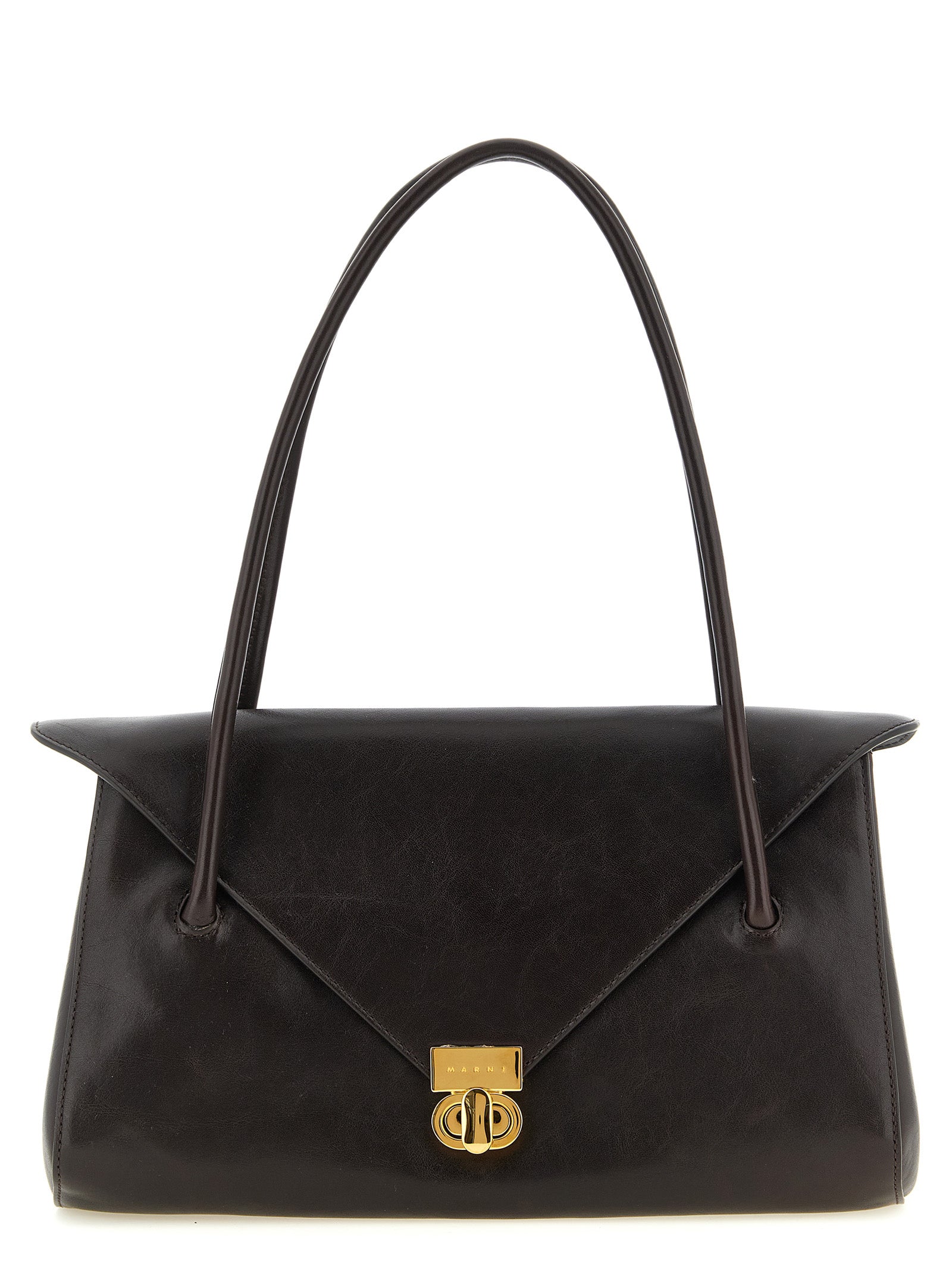 Marni Brown Calfskin Shoulder Women's Bag