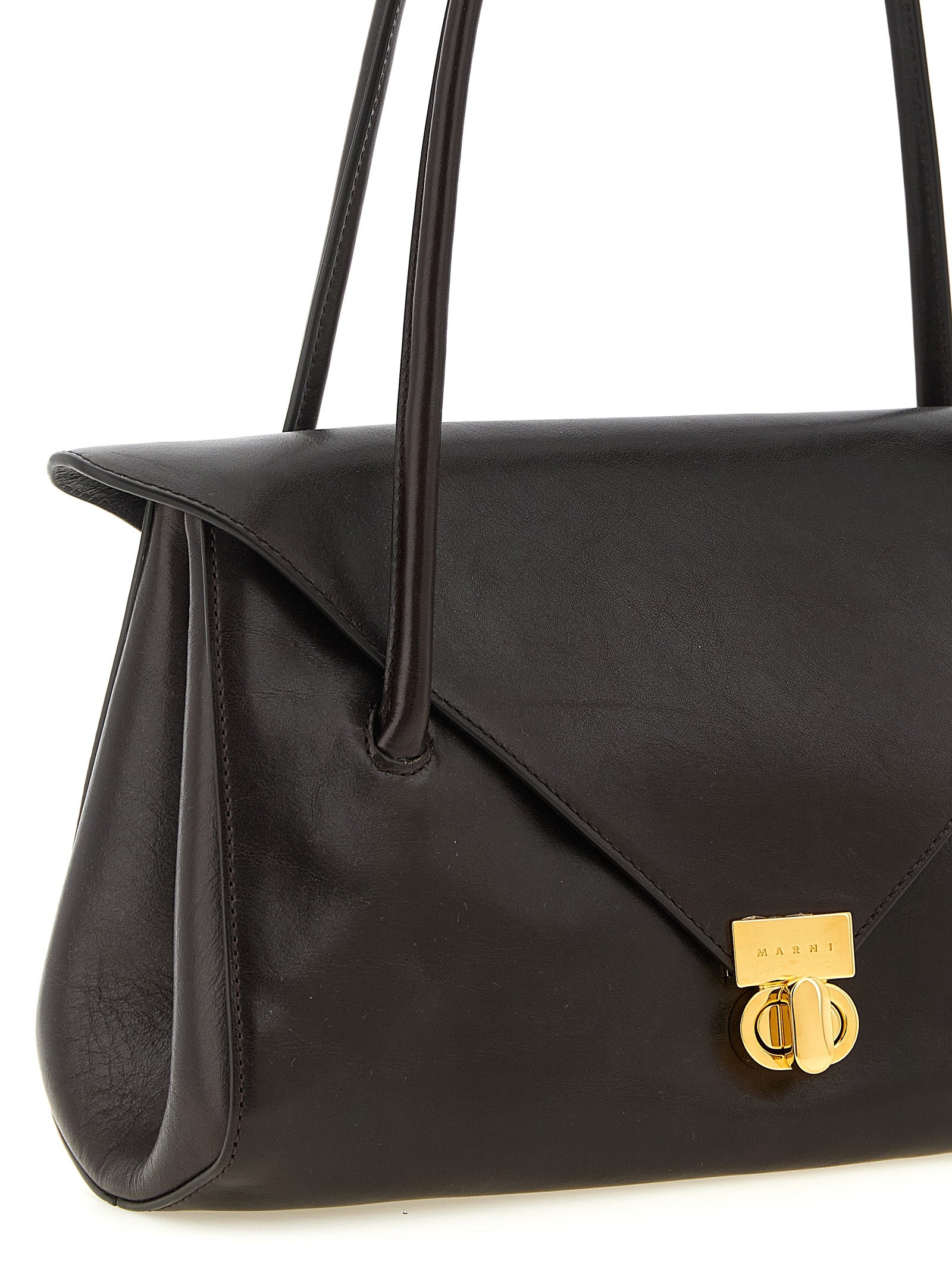 Marni Brown Calfskin Shoulder Women's Bag