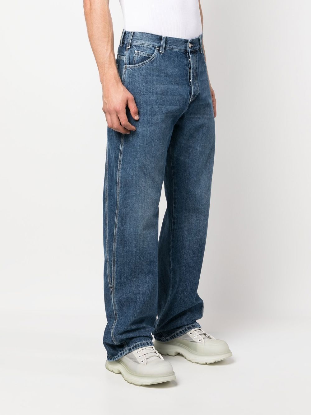 Alexander Mcqueen Men's Wide-Leg Panelled Jeans