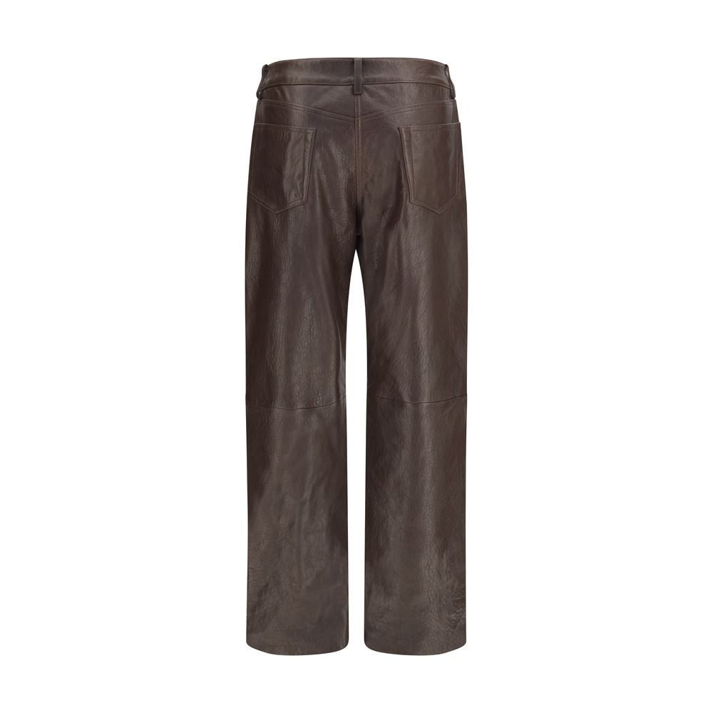 Magda Butrym Brown Leather Women's Pants