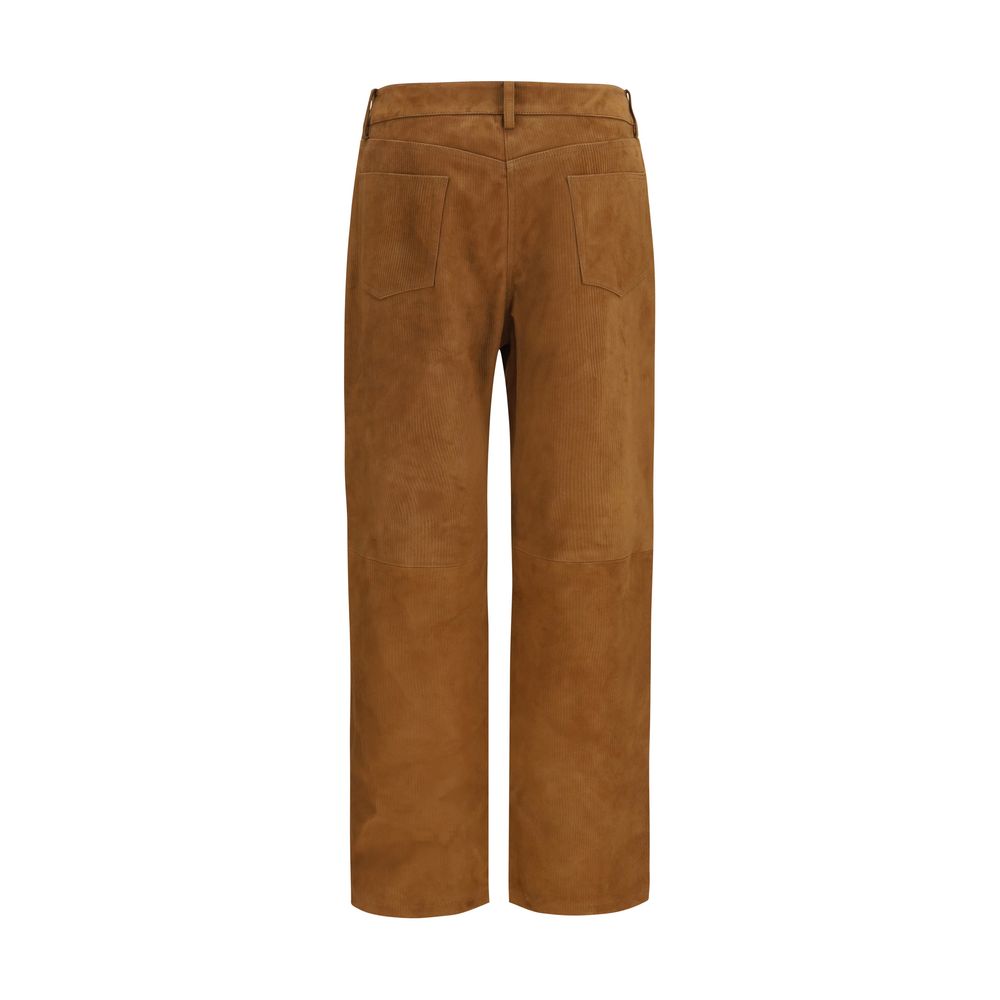 Magda Butrym Brown Lambskin Women's Pants