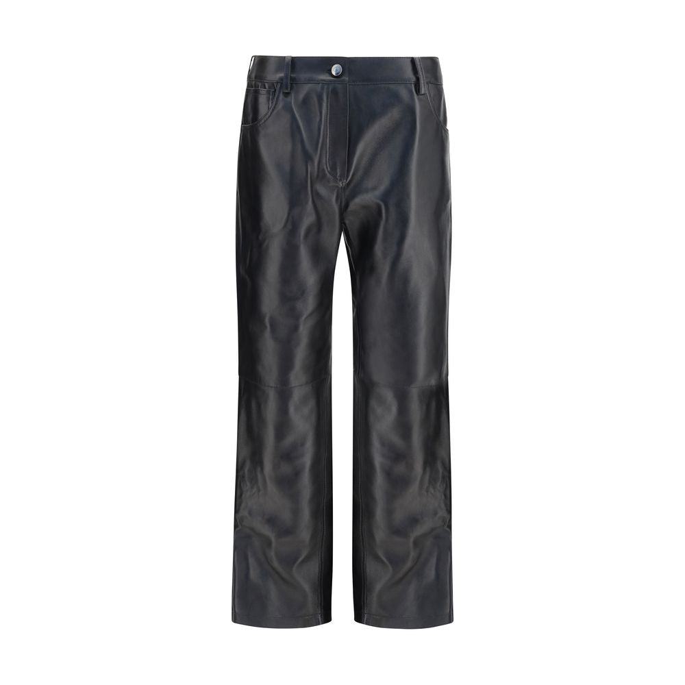 Magda Butrym Black Leather Women's Pants