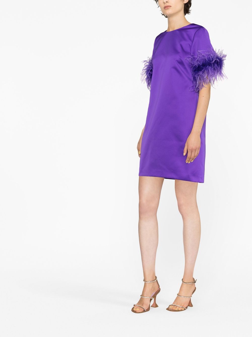 P.A.R.O.S.H. Women's Feathered Mini Dress