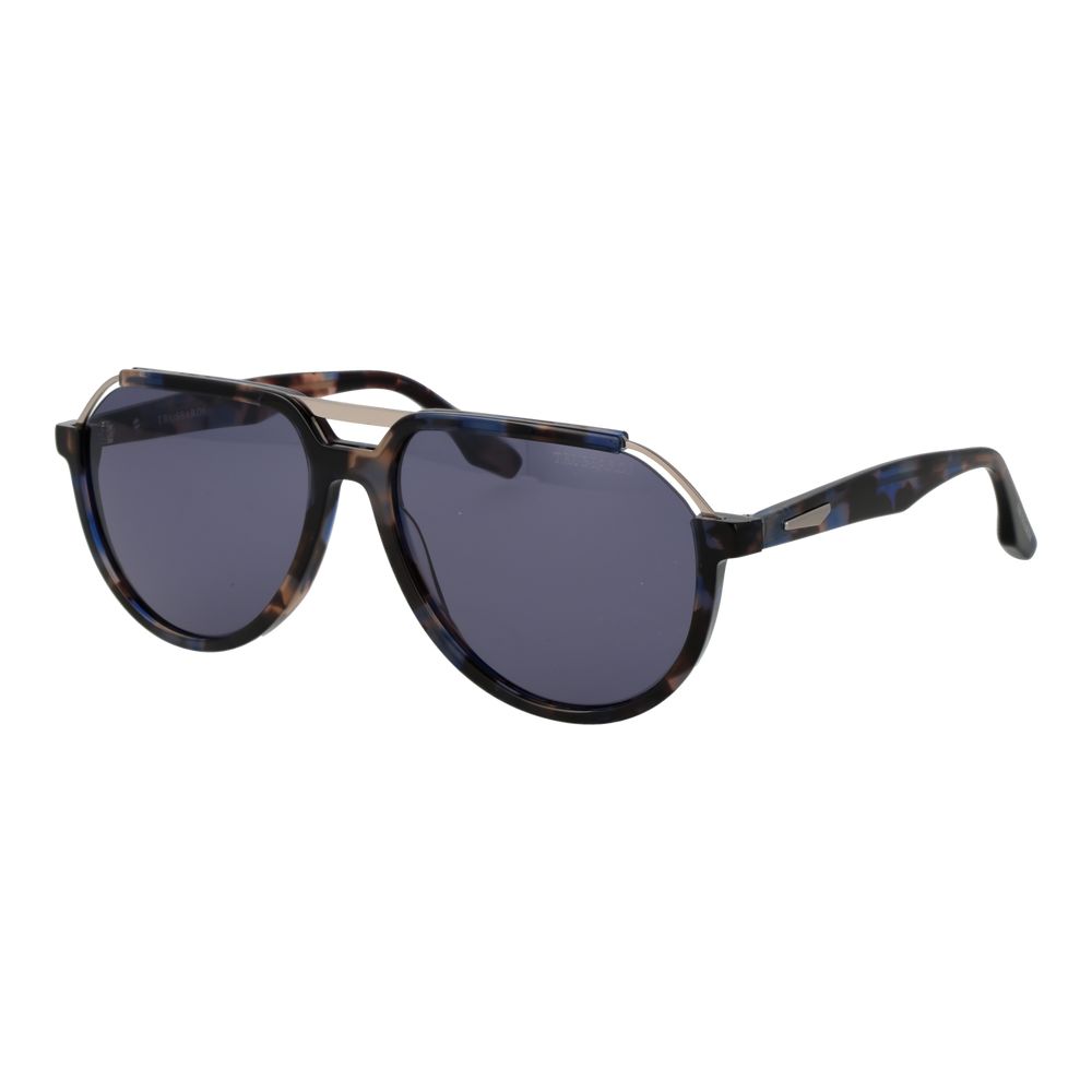 Trussardi Brown Acetate & Stainless Steel Men's Sunglasses